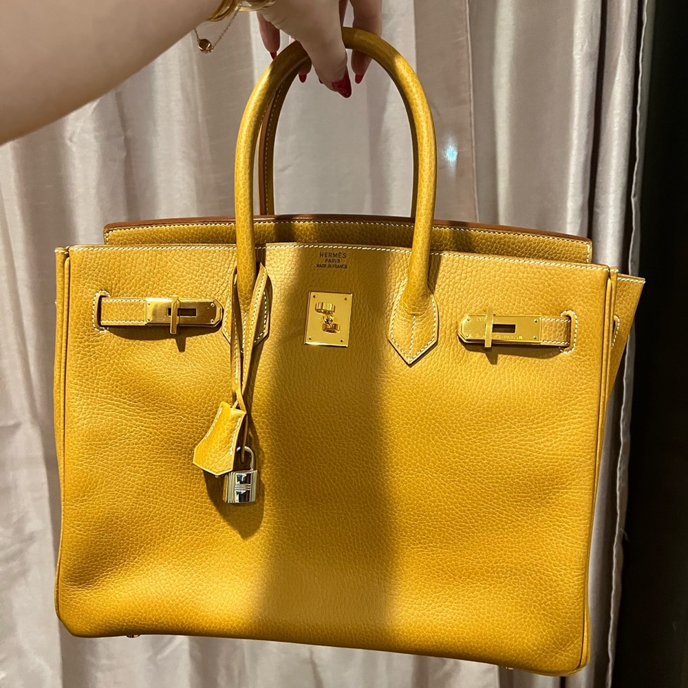 Vintage birkin 35 in ardennes leather, naturelle color with GHW